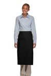 Black One Pocket Full Length Bistro Server Apron With Pencil Divide  32"L x 28"W Item #350-120 Made in the USA