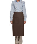 Brown One Pocket Full Length Bistro Server Apron With Pencil Divide 32"L x 28"W Item #350-120 Made in the USA Brown One Pocket Full Length Bistro Server Apron With Pencil Divide 32"L x 28"W Item #350-120 Made in the USA