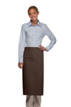 Brown Full Length European Bistro Style Apron With One Elegant Inset Pocket 32"L x 28"W Item #350-120-I Brown Full Length European Bistro Style Apron With One Elegant Inset Pocket 32"L x 28"W Item #350-120-I