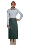 Hunter Green No Pocket Front Full Length Bistro Server Apron 32"L x 28"W Item#350-120NP
