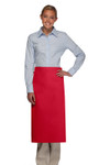 Red No Pocket Full Length Bistro Restaurant Apron 32"L x 28"W Item #350-120NP Red No Pocket Full Length Bistro Restaurant Apron 32"L x 28"W Item #350-120NP