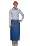 Royal Blue Full Length Bistro Server Apron With Two Patch Pockets 32"L x 28"W Item#350-122