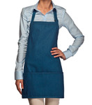 Denim Three Pocket RESTAURANT QUALITY BIB APRON WITH ADJUSTABLE NECK STRAP  ITEM # 350-200DN