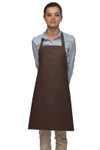 Brown No Pocket Unisex Styling Restaurant Quality Bib Apron with Adjustable Neck  28"L x 24"W Item # 350-210 - Best Seller! Made in the USA