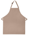 Khaki No Pocket Unisex Styling Restaurant Quality Bib Apron with Adjustable Neck  28"L x 24"W Item # 350-210 - Best Seller! Made in the USA