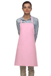 Pink No Pocket Unisex Styling Restaurant Quality Bib Apron with Adjustable Neck 28"L x 24"W Item # 350-210 - Best Seller! Made in the USA