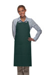 Hunter Green Two Pocket Adjustable Neck Butcher Style Apron 34"L x 24"W Item #350-220 Made in the USA