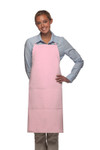 Pink Two Pocket Adjustable Neck Butcher Apron 34"L x 24"W Item #350-220 Made in the USA