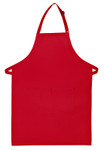 Red Two Pocket Adjustable Neck Butcher Style  Apron 34"L x 24"W Item #350-220 Made in the USA