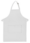 White Two Pocket Adjustable Neck Butcher Apron 34"L x 24"W Item #350-220 Made in the USA