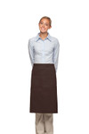 Brown Mid-Length Bistro Apron With Two Pencil Divided Pockets 28"L x 29"W Item #350-124 Brown Mid-Length Bistro Apron With Two Pencil Divided Pockets 28"L x 29"W Item #350-124