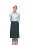 Hunter Green Mid-Length Bistro Apron With Two Pencil Divided Pockets 28"L x 29"W Item #350-124