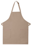 Khaki Two Patch Pocket Adjustable Neck Mid-Length Bib Apron 30"L x 24"W Item #350-230
