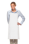 White Two Patch Pocket Adjustable Neck Mid-Length Bib Apron 30"L x 24"W Item #350-230