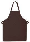 Brown No Pocket Adjustable Neck X-Large Bib Style Apron 36"L x 30"W Item #350-240