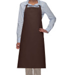 Brown No Pocket Adjustable Neck X-Large Bib Style Apron 36"L x 30"W Item #350-240