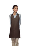 Brown Two Pocket Adjustable V-Neck Bib Style Apron 32"L x 28"W Item#350-300