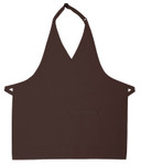 Brown Two Pocket Adjustable V-Neck Bib Style Apron 32"L x 28"W Item#350-300