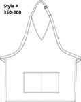 Brown Two Pocket Adjustable V-Neck Bib Style Apron 32"L x 28"W Item#350-300