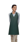 Hunter Green Two Pocket Adjustable V-Neck Bib Style Apron 32"L x 28"W Item#350-300