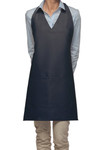 Navy Blue Two Pocket Adjustable V-Neck Bib Style Apron 32"L x 28"W Item#350-300