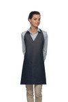 Navy Blue Two Pocket Adjustable V-Neck Bib Style Apron 32"L x 28"W Item#350-300