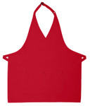 Red Two Pocket V-Neck Adjustable Neck Bib Style Apron 32"L x 28"W Item#350-300