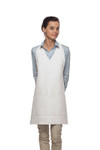 White Two Pocket Adjustable V-Neck Bib Style Restaurant Server Apron 32"L x 28"W Item#350-300