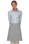 Silver Gray Half Bistro Server Apron with Two Patch Pockets 19"L x 28"W Item #350-115