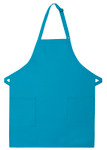 Turquoise Two Patch Pocket Adjustable Neck Mid-Length Bib Apron 30"L x 24"W Item #350-230