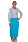 Turquoise Blue Full Length Bistro Apron With Two Patch Pockets 32"L x 28"W Item#350-122 Turquoise Blue Full Length Bistro Apron With Two Patch Pockets 32"L x 28"W Item#350-122