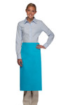 Turquoise Blue Full Length No Pocket Bistro Apron 32"L x 28"W Item #350-120NP Turquoise Blue Full Length No Pocket Bistro Apron 32"L x 28"W Item #350-120NP