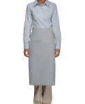 Silver Gray One Pocket Full Length Bistro Apron With Pencil Divide 32"L x 28"W Item #350-120