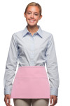 Light Pink Three Pocket Restaurant Server Waist Apron Available In Standard And Extra Large Sizes Item#350-100 Light Pink Three Pocket Restaurant Server Waist Apron Available In Standard And Extra Large Sizes Item#350-100