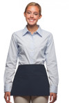 Navy Blue Three Pocket Restaurant Server Waist Apron Available In Standard And Extra Large Sizes Item#350-100