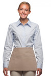 Khaki Three Pocket Restaurant Server Waist Apron Available In Standard And Extra Large Sizes Item#350-100
