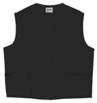 Black Two Pocket Unisex Uniform Vest Available in Sizes Small to 5XL -  Item # 350-742 Made in the USA