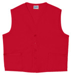 Red Two Pocket Unisex Uniform Vest Available in Sizes Small to 5XL -  Item # 350-742 Made in the USA