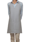 Silver Gray Two Pocket Adjustable V-Neck Bib Style Apron 32"L x 28"W Item#350-300 Silver Gray Two Pocket Adjustable V-Neck Bib Style Apron 32"L x 28"W Item#350-300