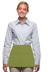 Sage Green Three Pocket Restaurant Server Waist Apron Available in Standard And Extra Large Sizes Item#350-100