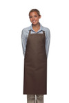 Brown No Pocket Restaurant Style Bib Apron with Adjustable Neck 34"L x 24"W Item # 350-220NP Made in the USA
