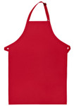 Red No Pocket Restaurant Style Bib Apron with Adjustable Neck 34"L x 24"W Item # 350-220NP Made in the USA