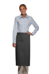 Charcoal Grey Full Length European Style Bistro Apron with One Elegant Inset Pocket 32"L x 28"W Item #350-120-I