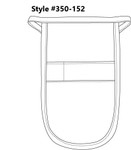 Silver Gray Three Pocket Restaurant Server Style Money Pouch Apron With Attached Belt 12"L x 7"W Item#350-152 Made in the USA