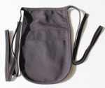 Charcoal Gray Three Pocket Server Style Money Pouch Apron With Attached Belt 12"L x 7"W Item#350-152 Made in the USA