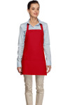 Red Criss Cross Back Three Pocket Restaurant Quality Bib Apron 24" L x 28" W - Item # 350-200XX Red Criss Cross Back Three Pocket Restaurant Quality Bib Apron 24" L x 28" W - Item # 350-200XX