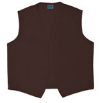 Brown No Pocket - No Button Front Unisex Uniform Vest Available in Sizes Small to 5XL -  Item # 350-740NP Made in the USA