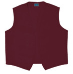 Maroon No Pocket and No Button Front Unisex Uniform Vest Available in Sizes Small to 5XL -  Item # 350-740NP Made in the USA