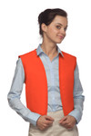 Orange No Pocket and No Button Front Unisex Uniform Vest Available in Sizes Small to 5XL -  Item # 350-740NP Made in the USA