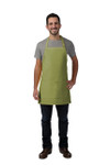 Sage Green Unisex Server Bib Apron with Two Center Divided Pockets and Adjustable Neck Strap 28"L x 24"W Item#350-212